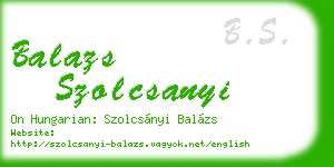 balazs szolcsanyi business card